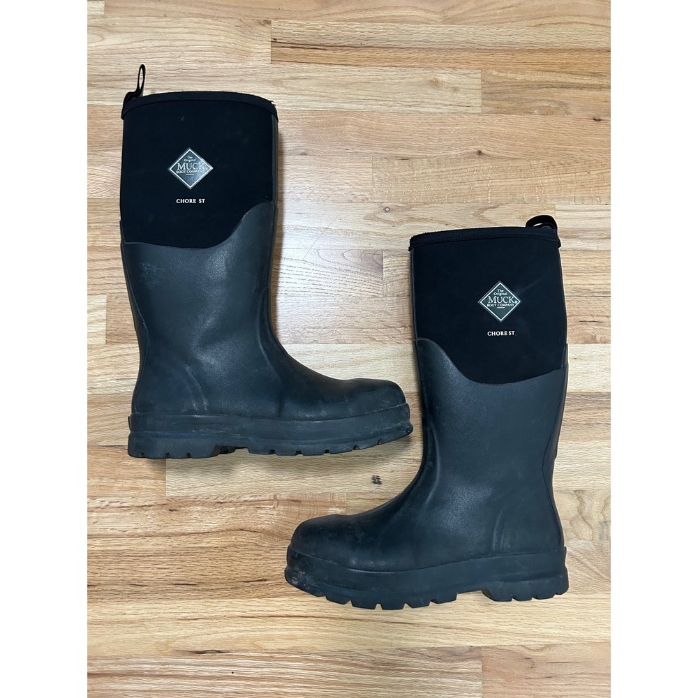 Muck Boot Company Chore ST Steel Toe Men 9 Black Waterproof Industrial Boots